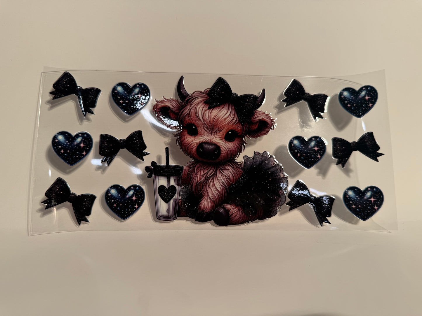 Black Bows and Hearts Cow Wrap