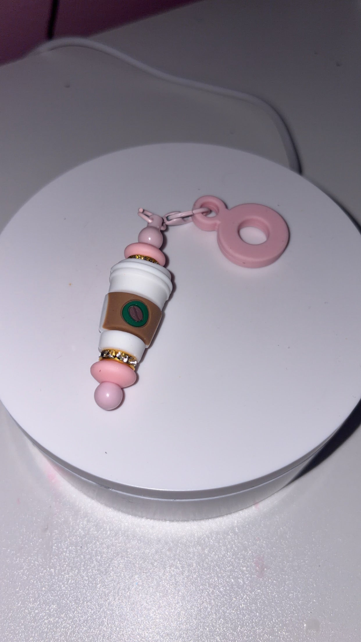 Coffee, cup straw charm 