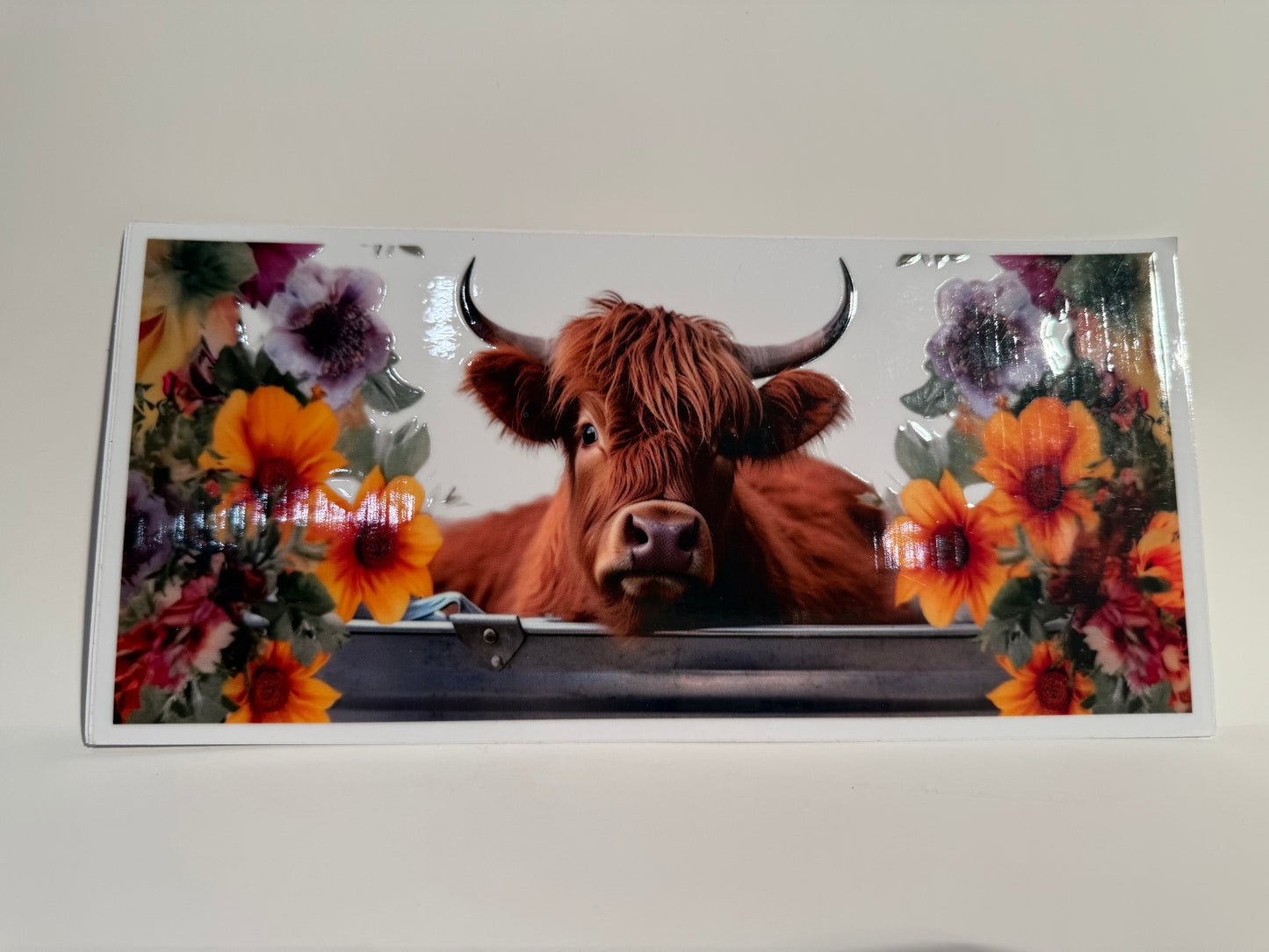 Highland Cow with Yellow Flowers Wrap