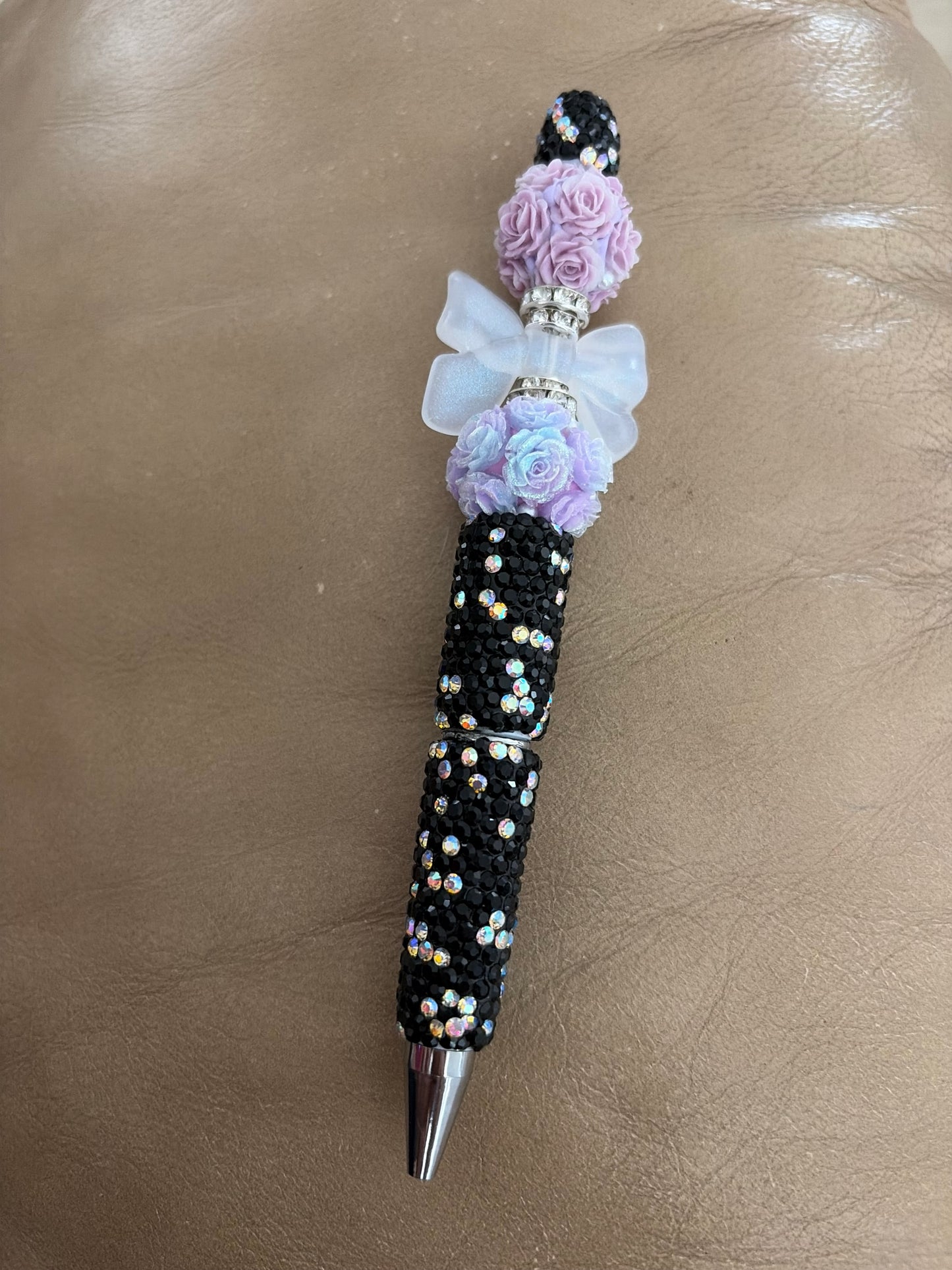 Black rhinestone pen