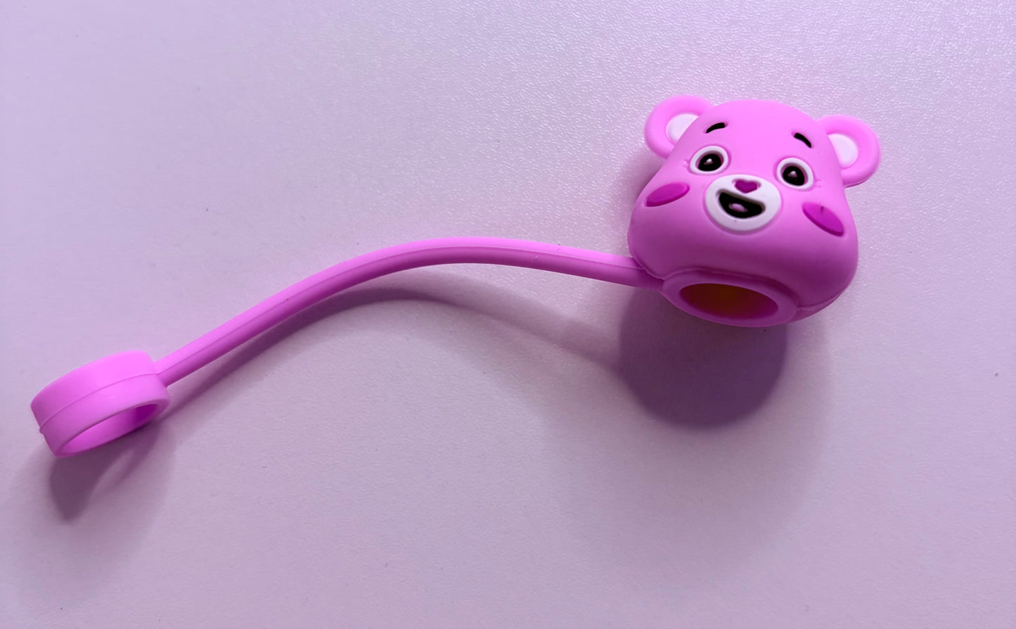 Pink care bear straw topper