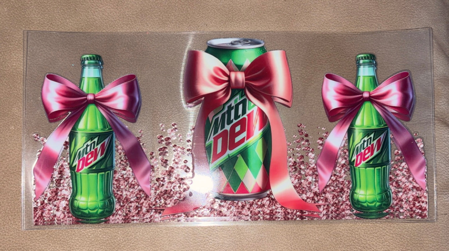 Mountain Dew with pink bows cup wrap