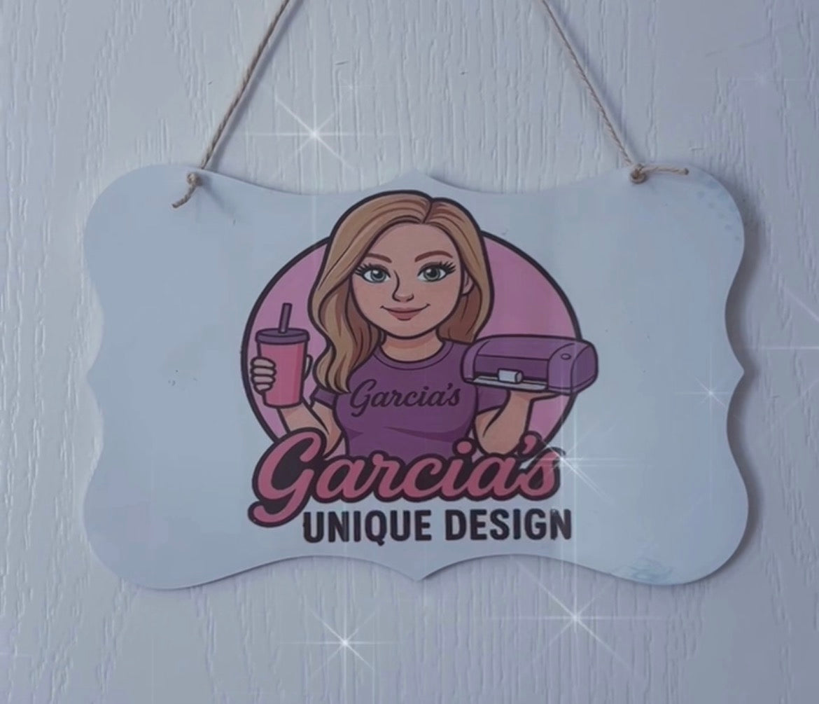 Personalized 8” acrylic door hang