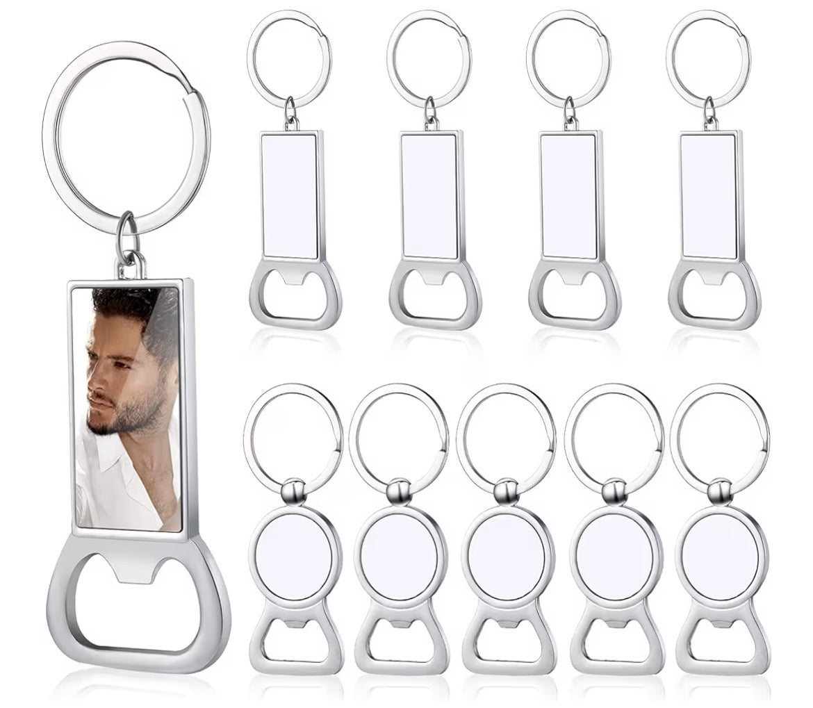 Personalized metal bottle opener keychain