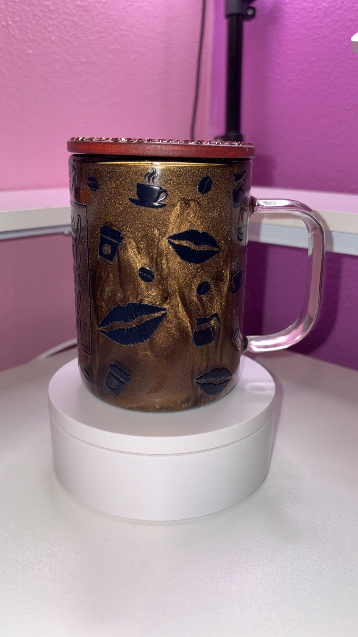 15oz Glass Coffee Mug Good Heart