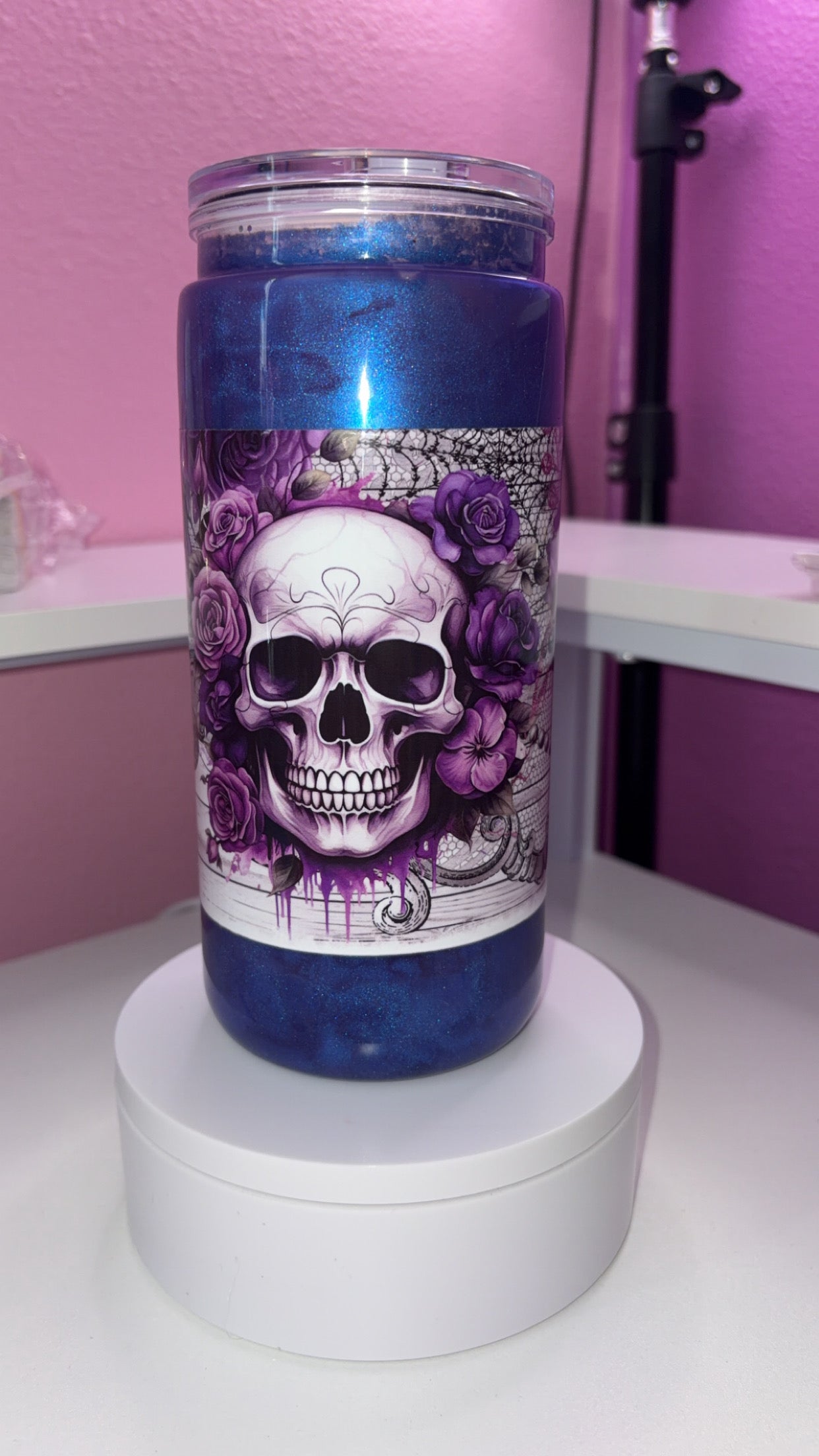 20oz Purple Skull Cat Eye