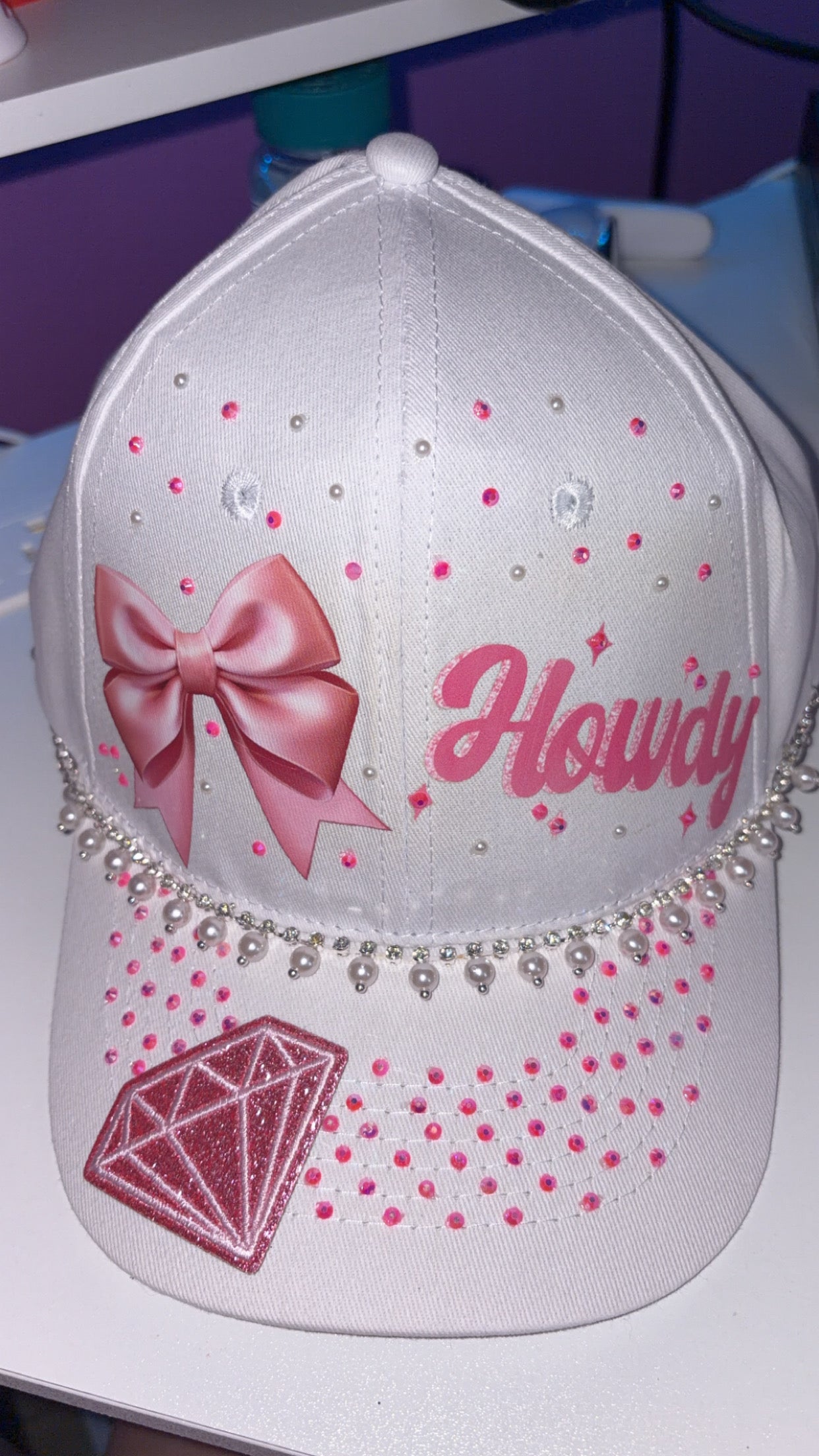 White bling cap