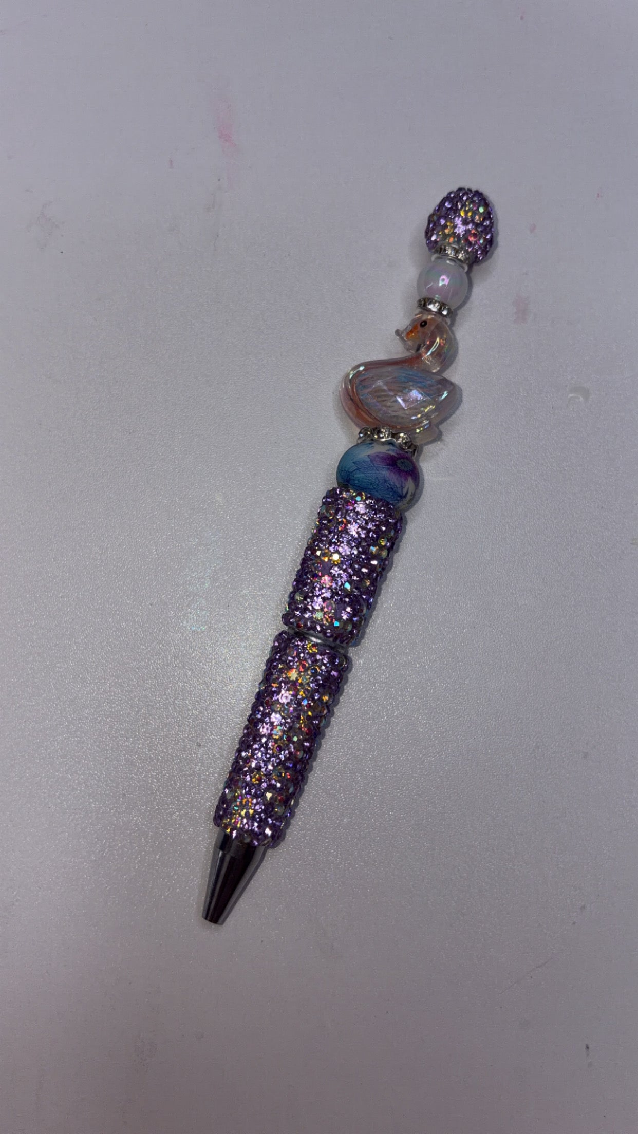 Purple bling pen, Swan
