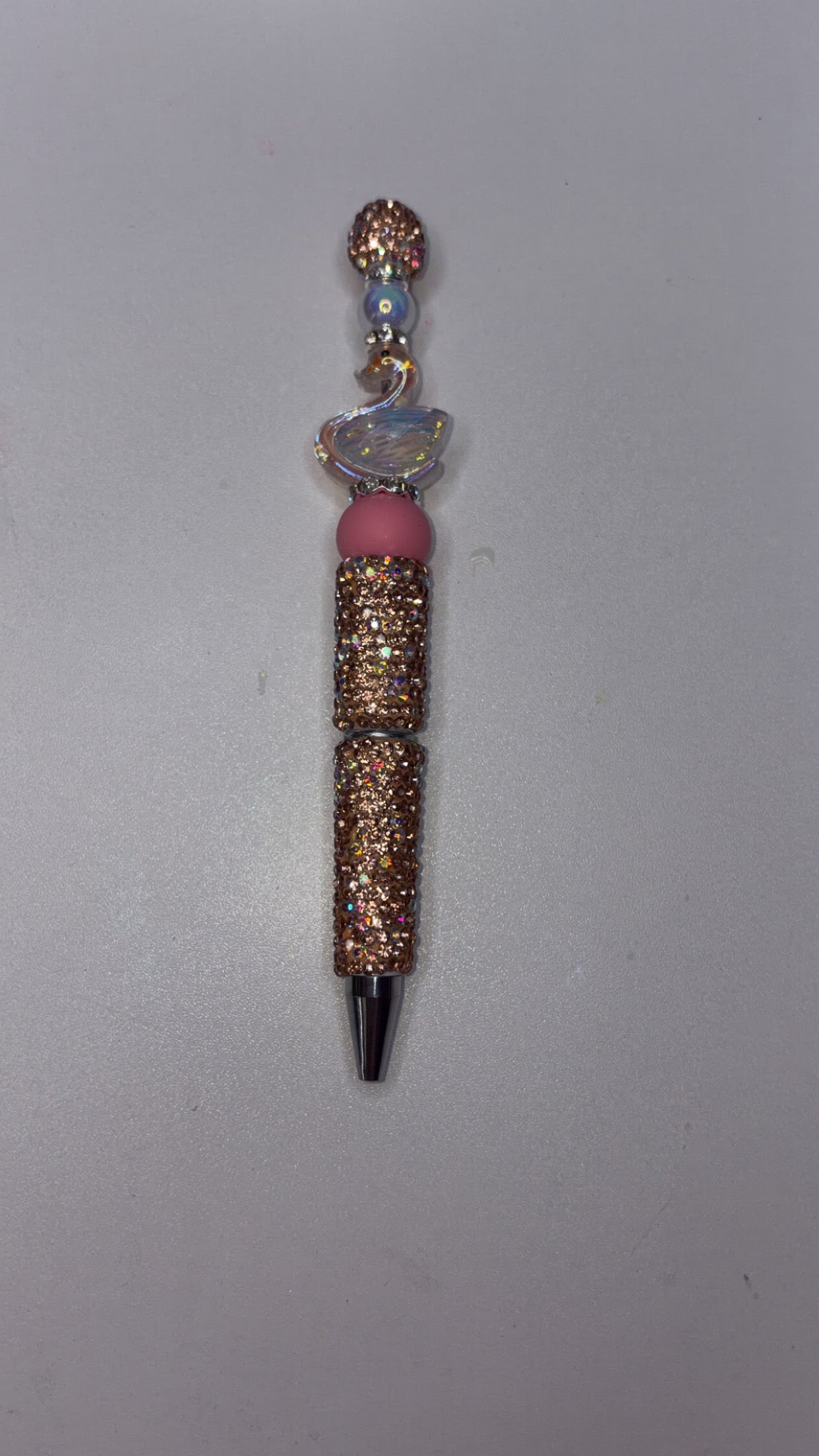 Rose gold bling pen, Swan