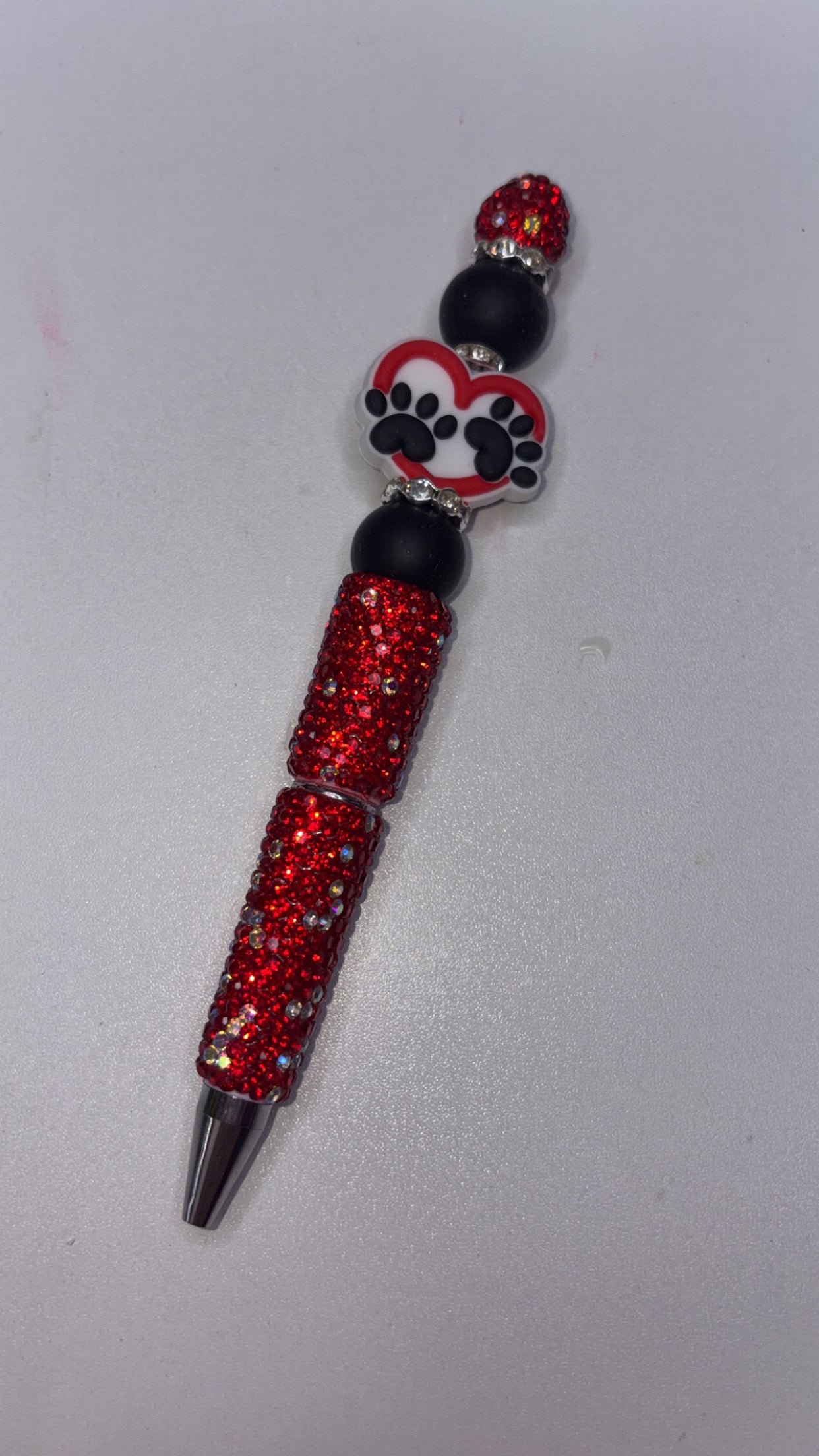 Red bling puppy paws