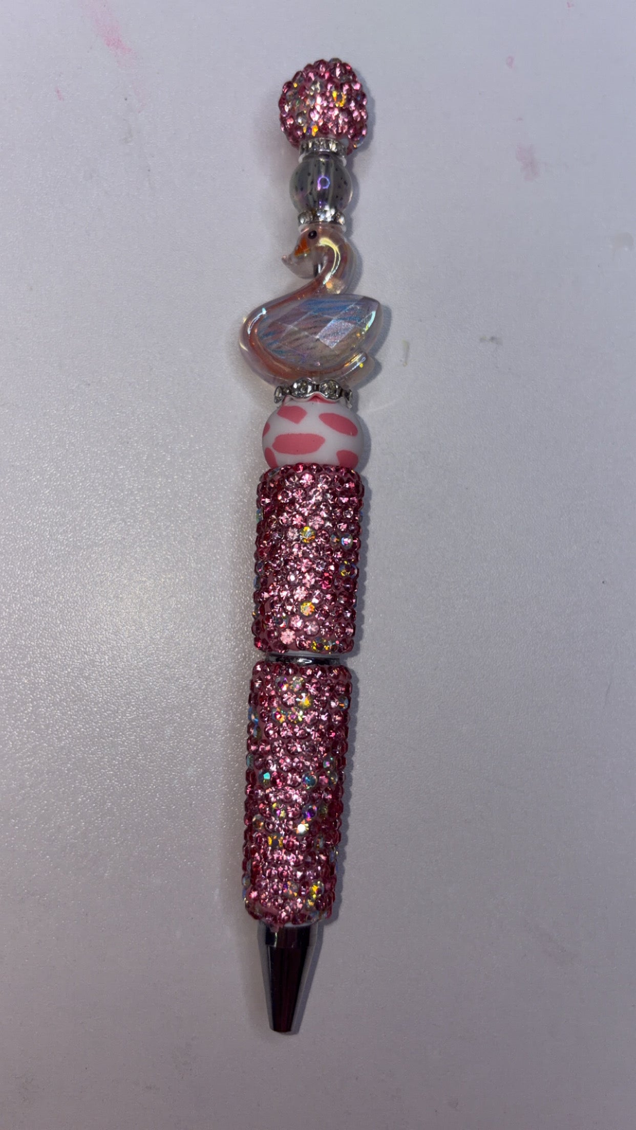 Pink bling pen, Swan