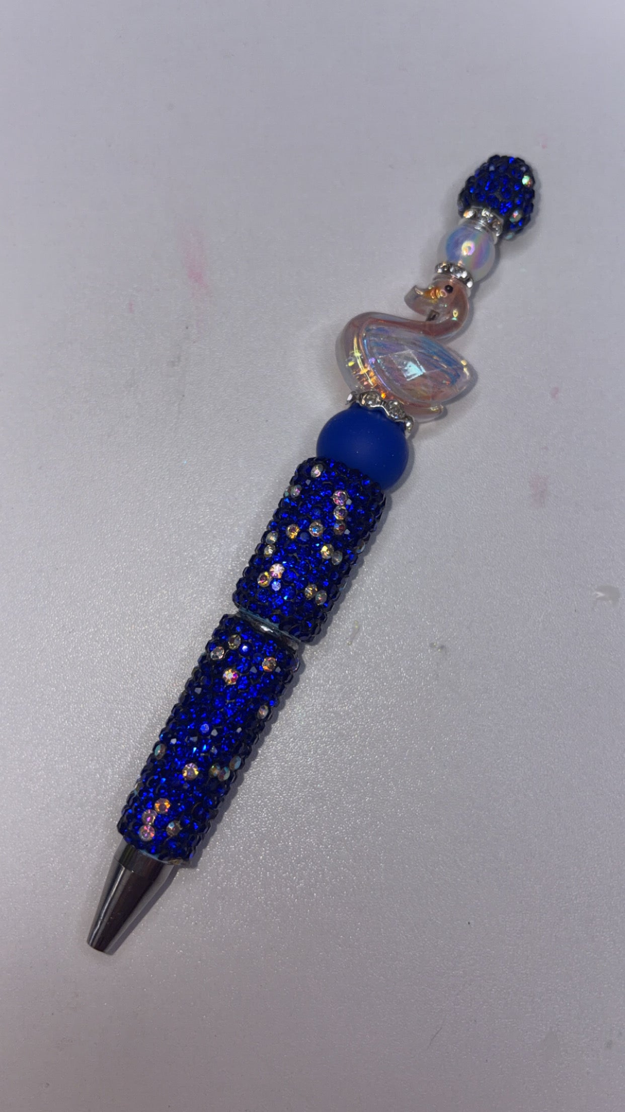 Royal blue bling pen Swan