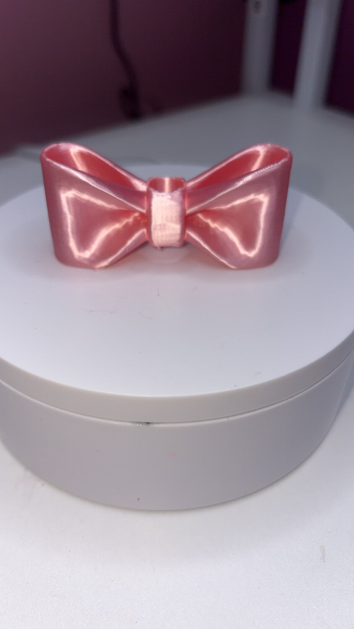 Pink bow straw topper, Large1