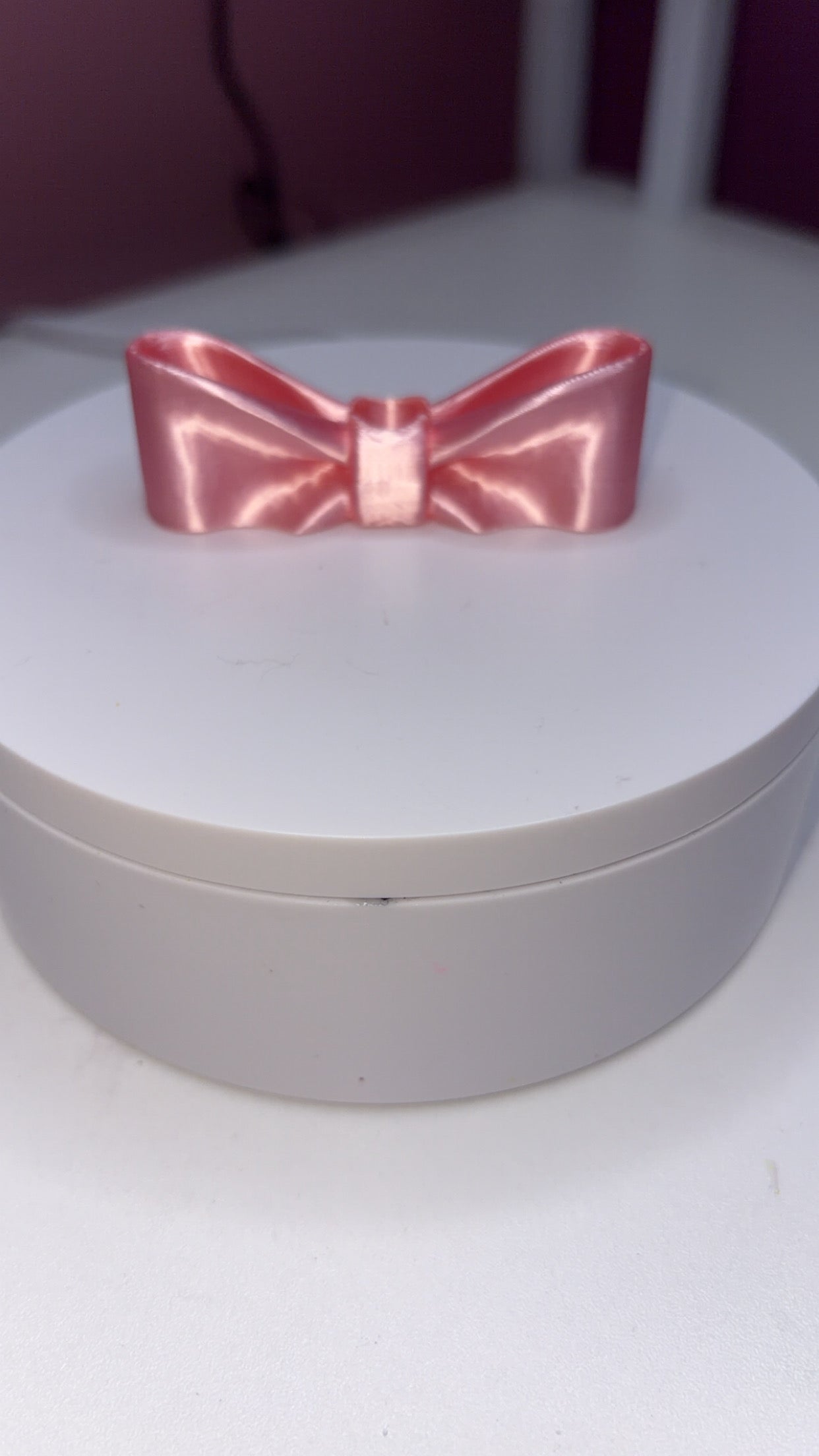 Pink bow straw topper, Large 2