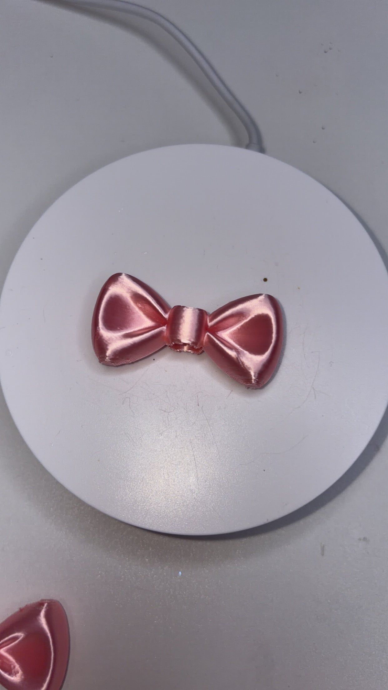 Pink bow, straw topper, medium 2