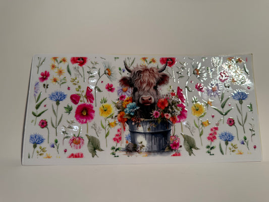 Floral Highland Cow Wrap