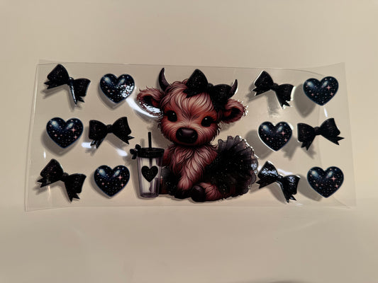 Black Bows and Hearts Cow Wrap