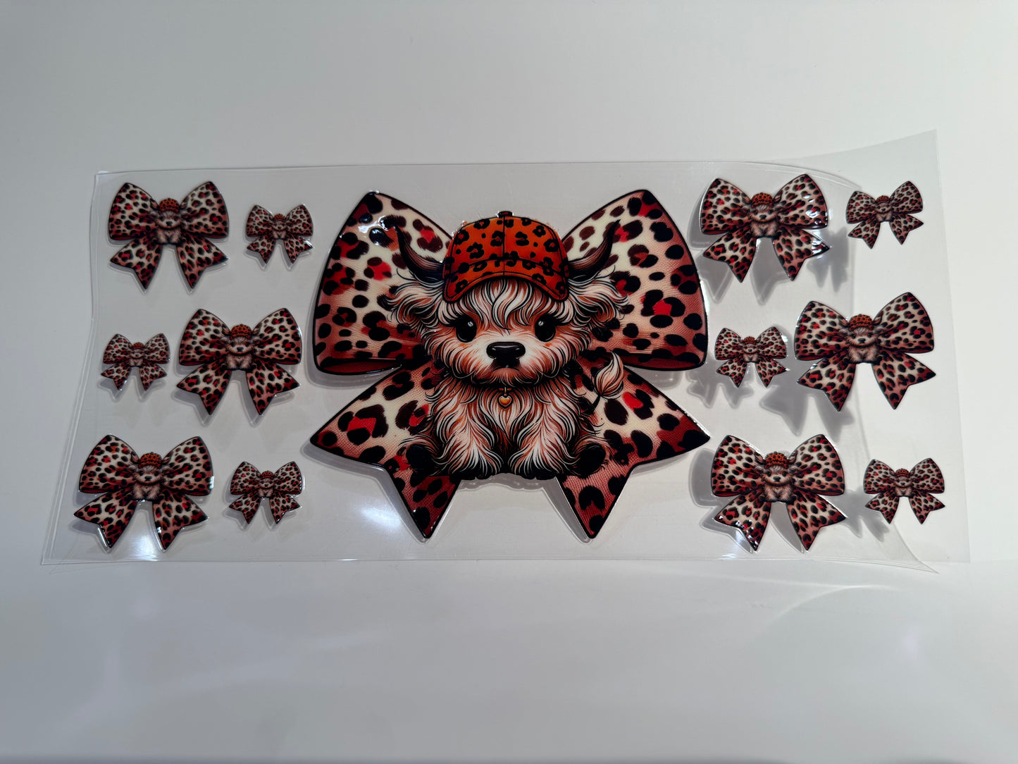 Leopard Print Bows Cow Wrap