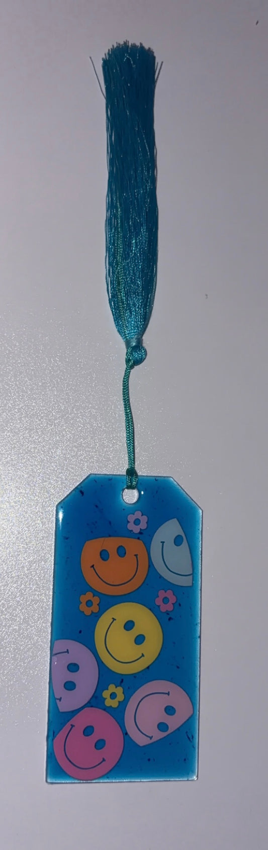 Blue smiley face bookmark