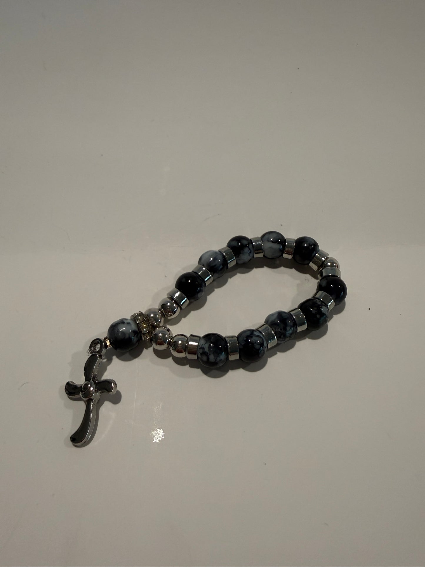 Black Marble Pocket Rosary