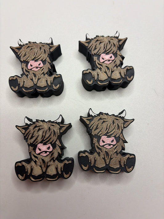 Highland Cow Straw Buddy