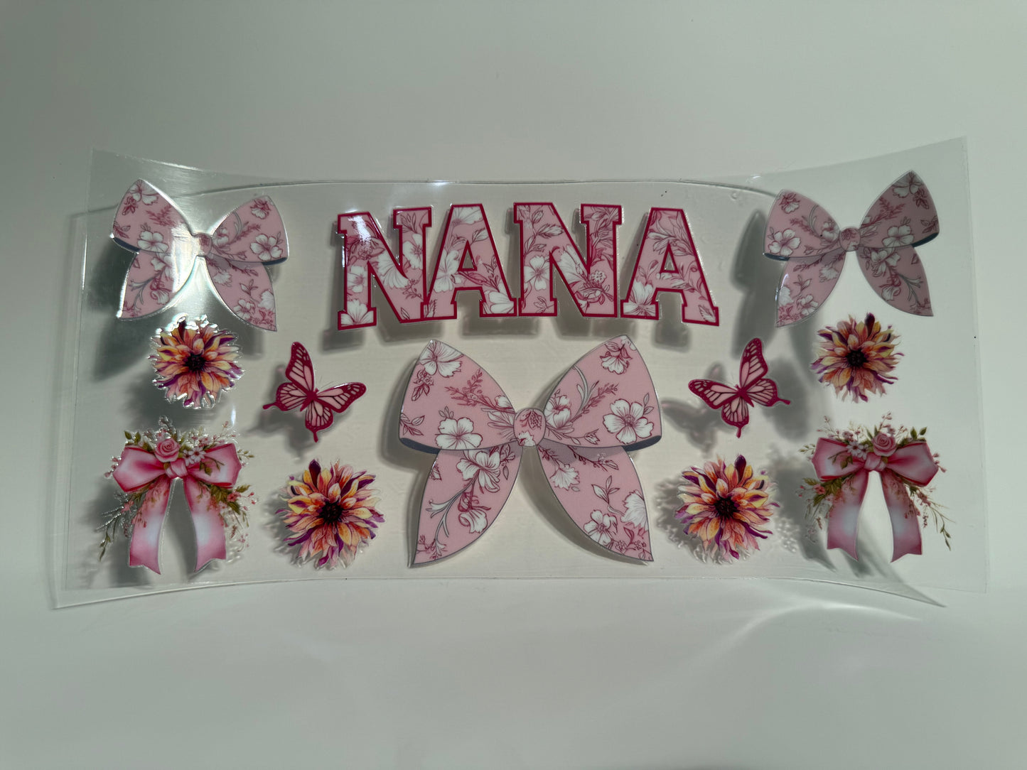 Pink Bows and Flowers Nana Wrap