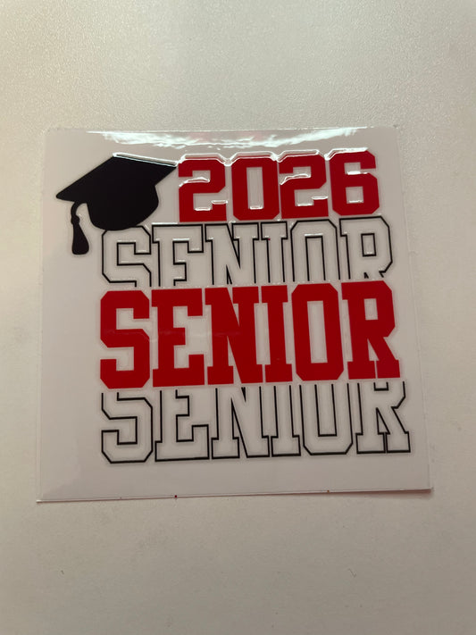 Red Senior 2026 Cap Mini Wrap