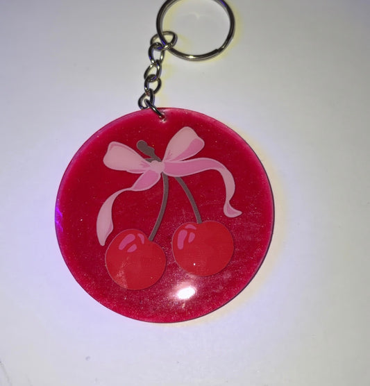 Red cherry keychain