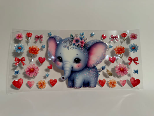Elephant with Bows and Flowers Wrap