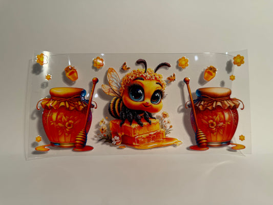 Bee with 2 Honey Jars