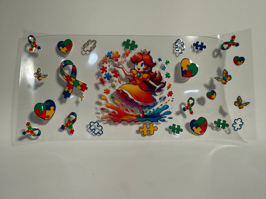 Princess Peach Autism Puzzle Wrap