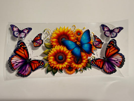 Blue Butterfly and Sunflower Wrap
