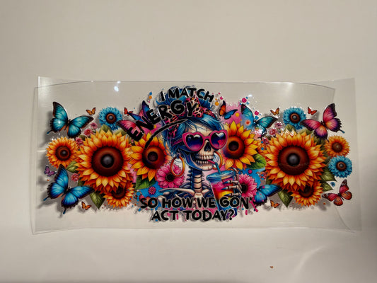 I Match Energy Skull and Sunflowers Wrap