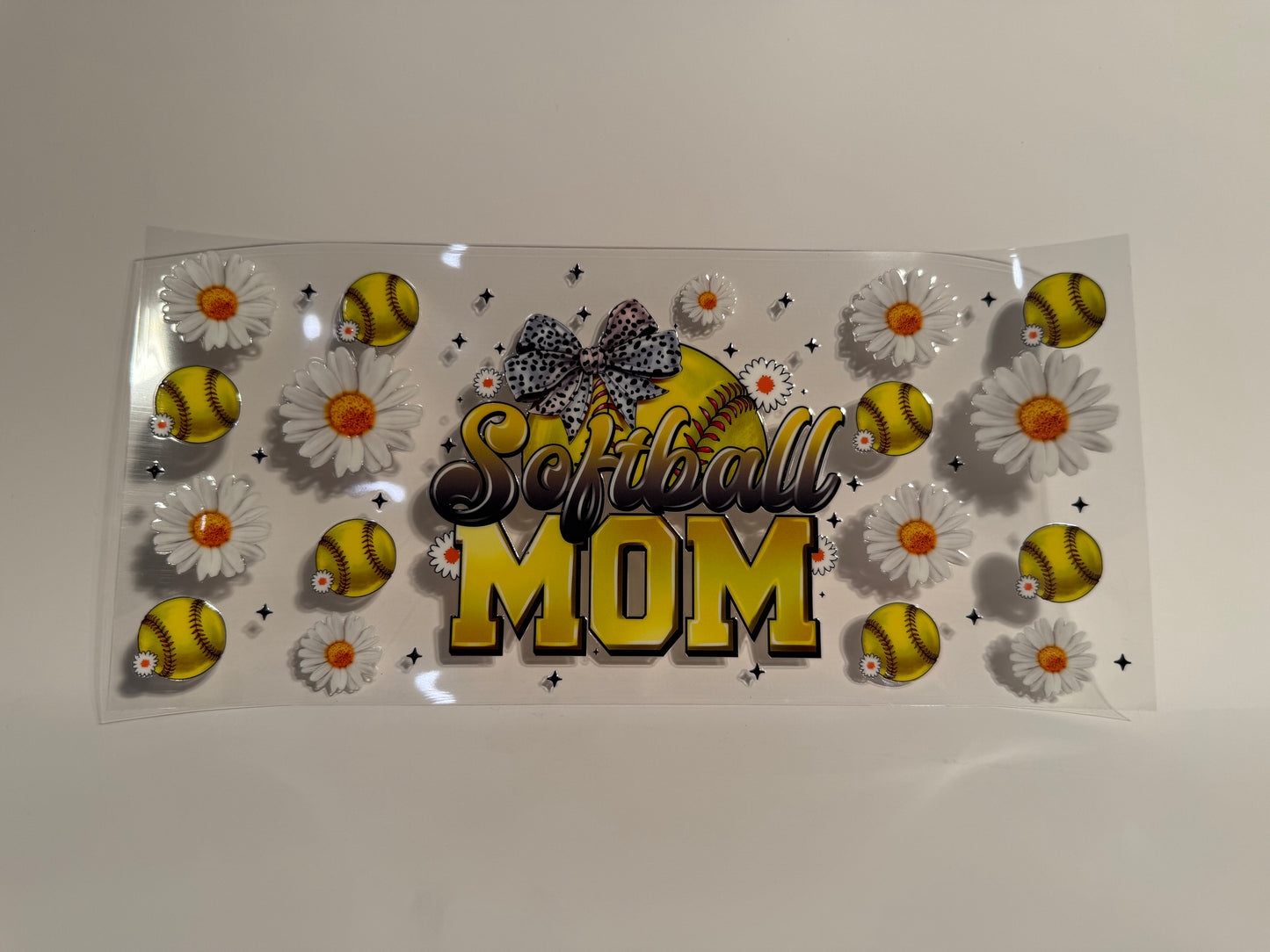 Softball Mom Bow And Daisies