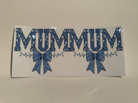 Mum Blue Bow Wrap