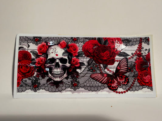 Red Roses Skull Wrap