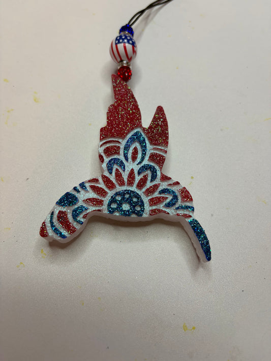 Humming Bird Patriotic Car Freshie