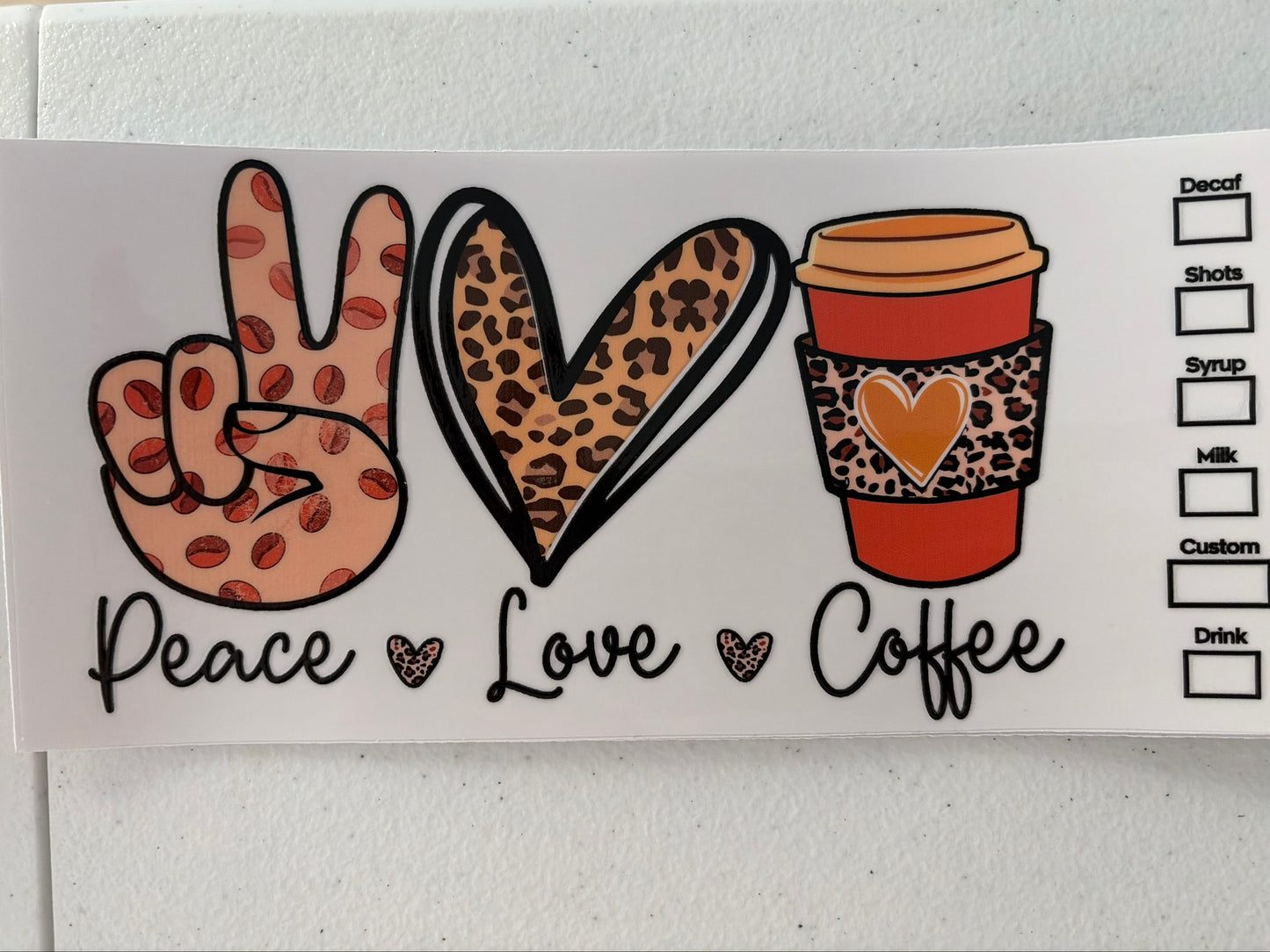 Peace, Love Coffee, Wrap