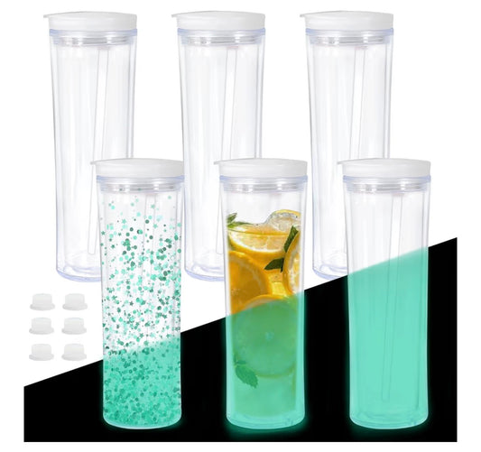 24oz glow in the dark snow globe water bottle