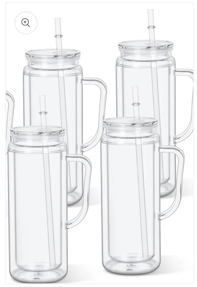 20oz acrylic snow globe tumbler with handle