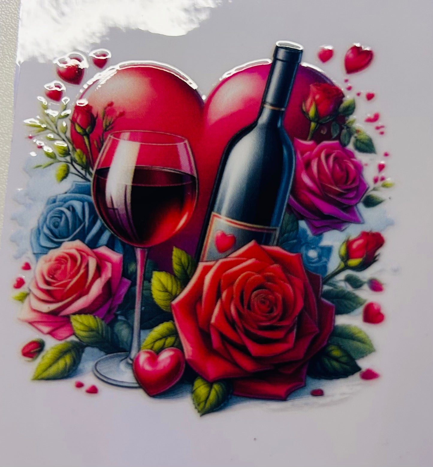 Rose wine heart, shot glass wrap