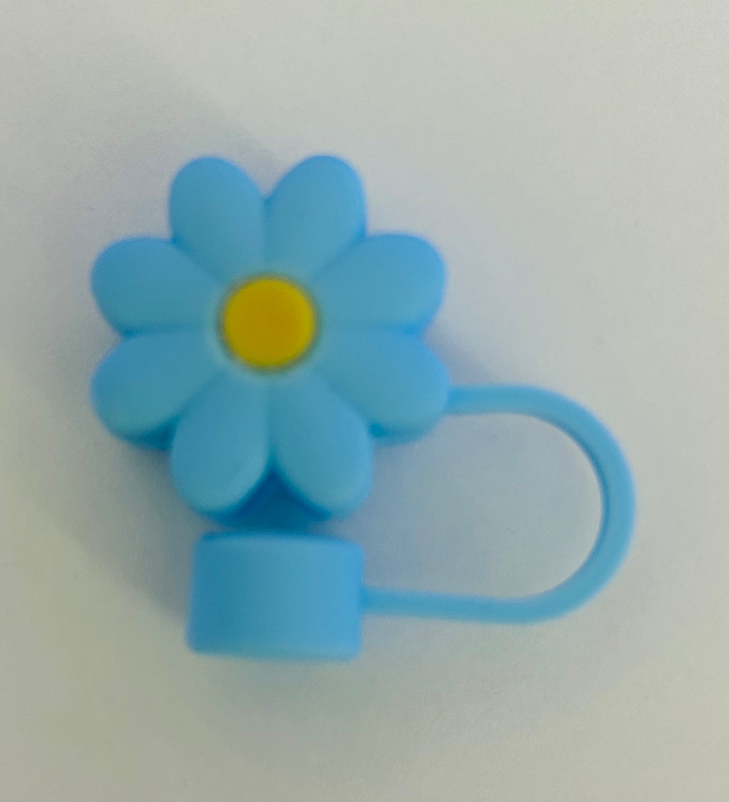 Blue flower straw topper