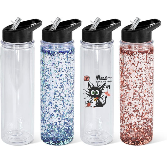 18oz snow globe water bottle