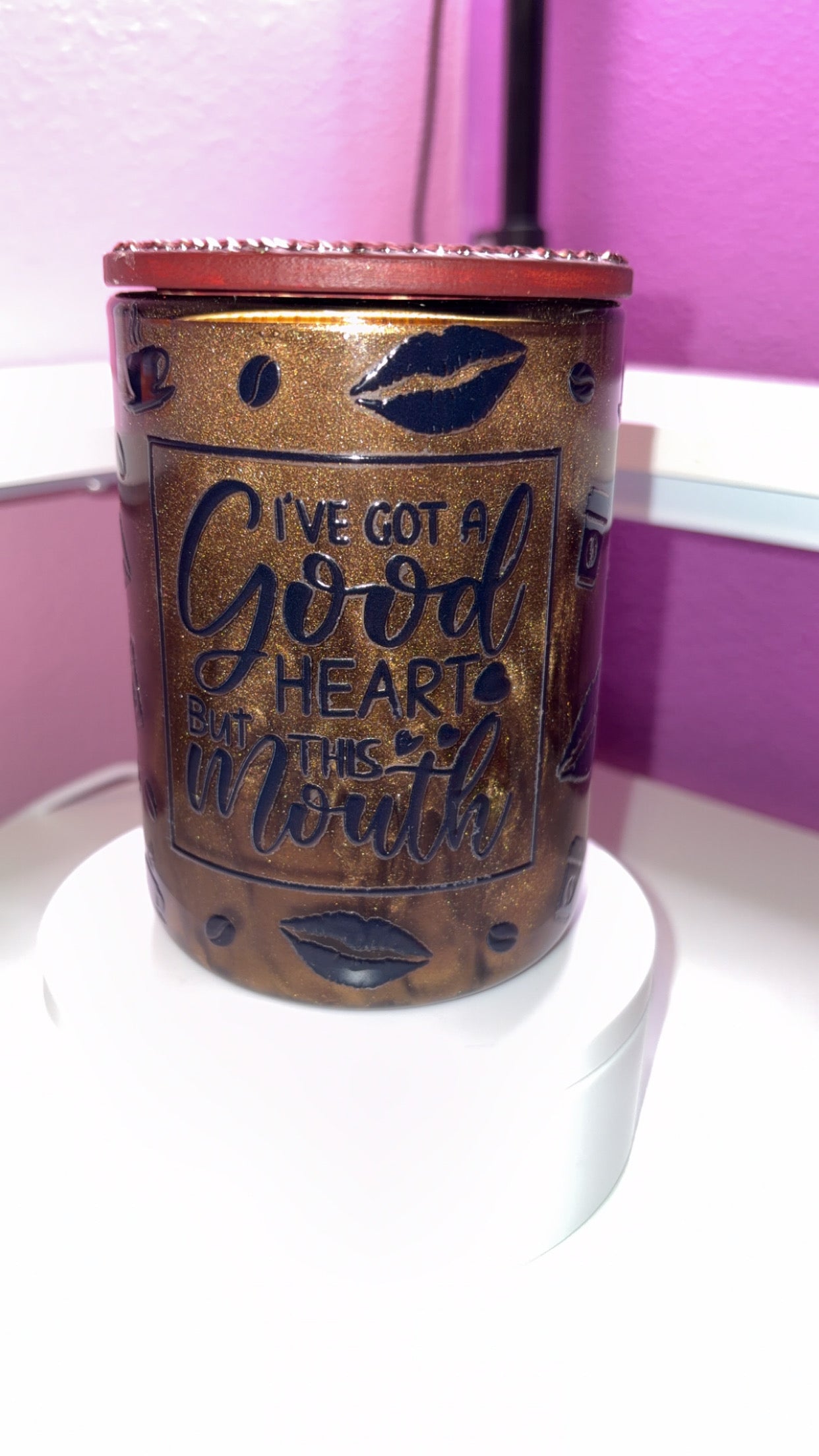 15oz Glass Coffee Mug Good Heart