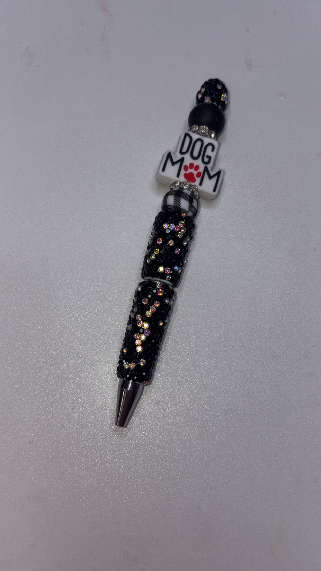 Black bling pen, dog mom