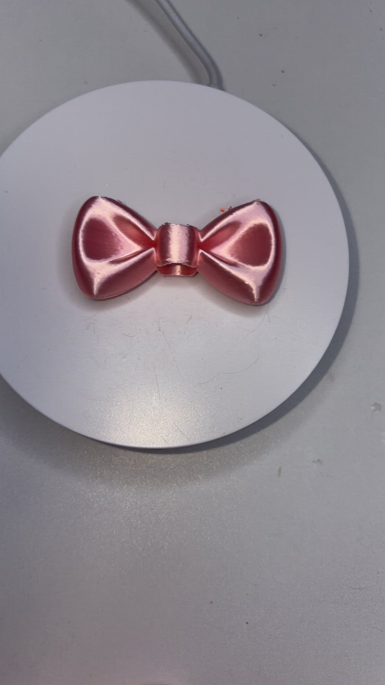 Pink bow straw topper, Large 3