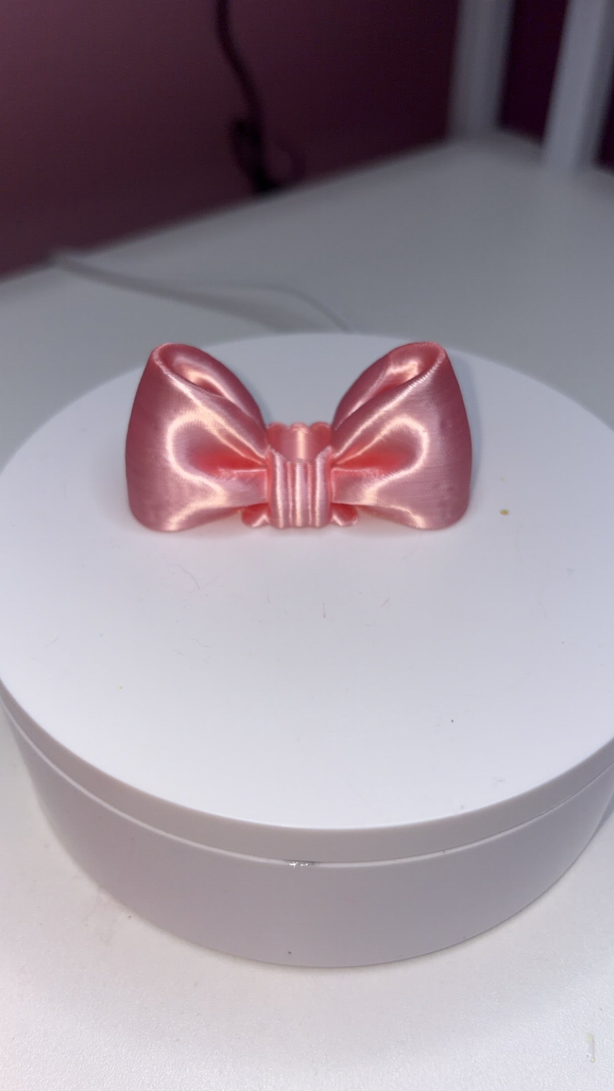 Pink bow, straw topper, medium 4