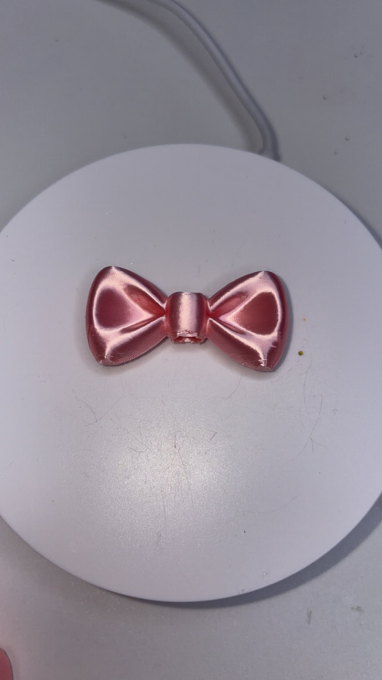 Pink bow straw topper small 2
