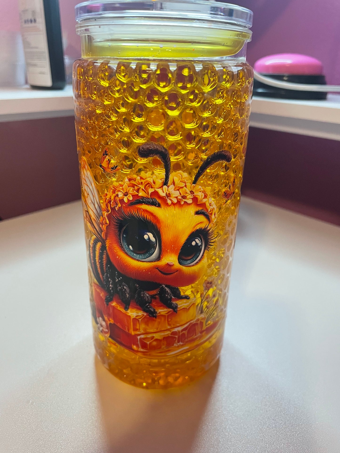 20oz Honeycomb Bee Tumbler Premade