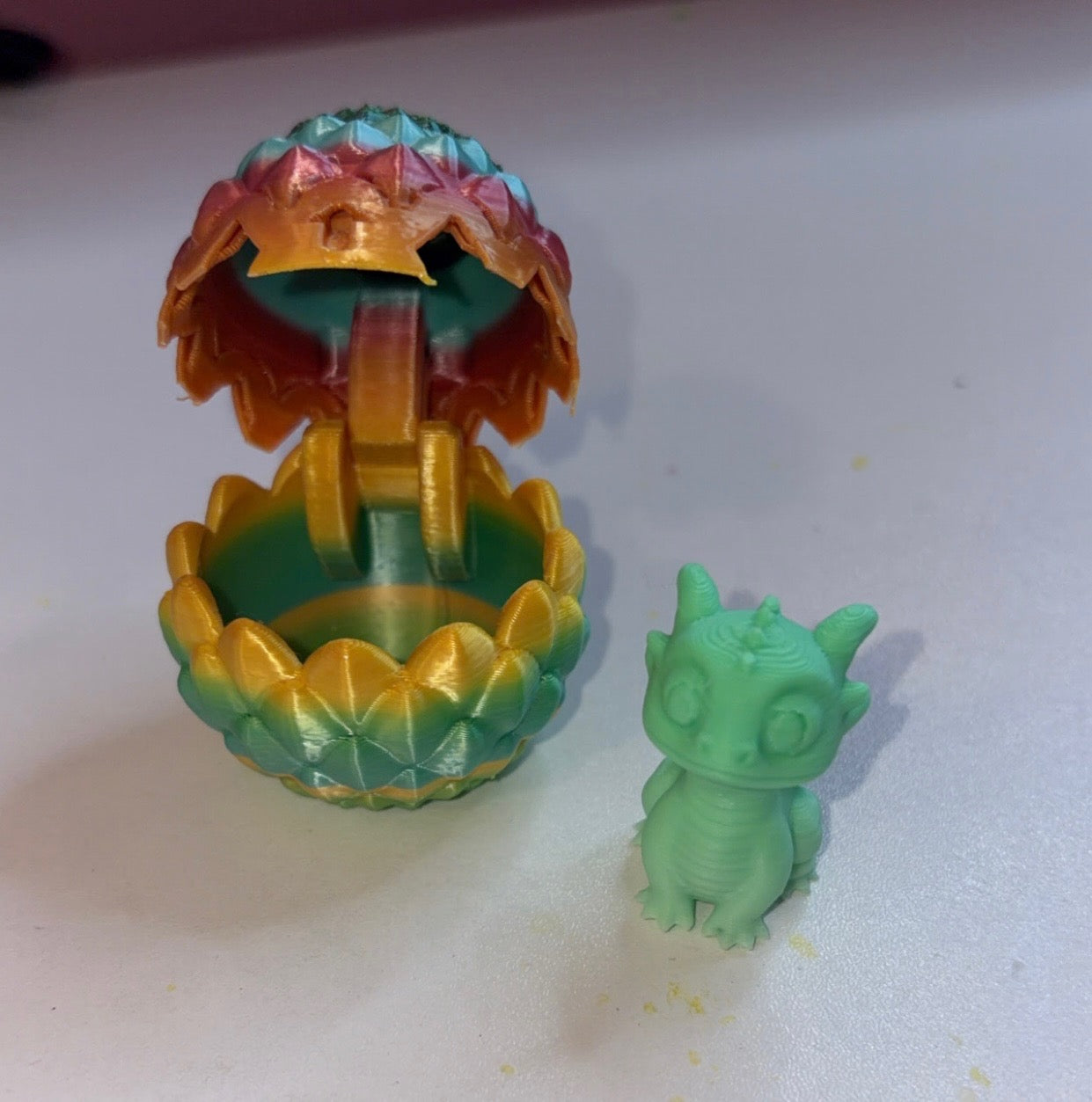 3D Printed Baby Dragon with Egg